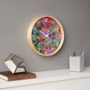 Horloge Mélange de couleurs pastel en tourbillons avec lig