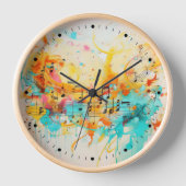 Horloge Mélodie des couleurs et notes musicales (Recto)