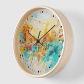 Horloge Mélodie des couleurs et notes musicales (Angle)