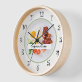 Horloge Mesdames Monogramme Nourriture Thème Cuisine Mur H (Angle)