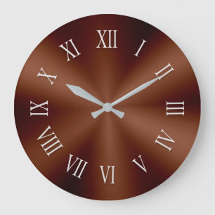 Horloge métallique Brown avec numéros romains à
