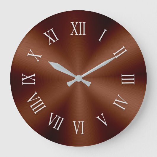 Horloge métallique Brown avec numéros romains à mo (Recto)