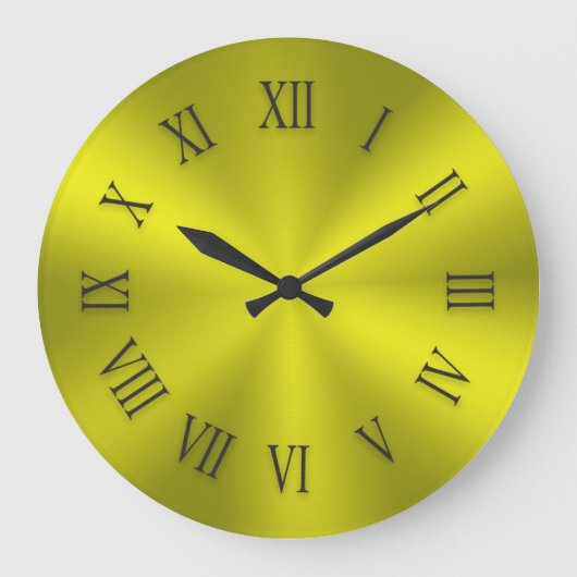 Horloge métallique en or jaune avec chiffres romai (Recto)