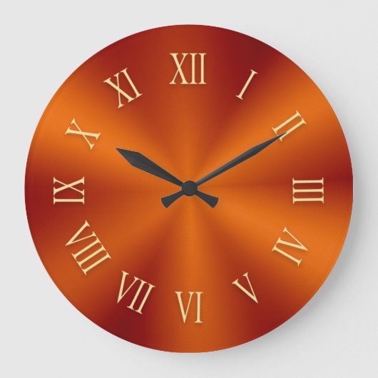 Horloge métallique orange brillante avec chiffres  (Recto)