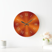 Horloge métallique orange brillante avec chiffres  (Maison)