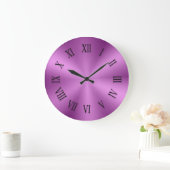 Horloge métallique rose clair avec chiffres romain (Maison)