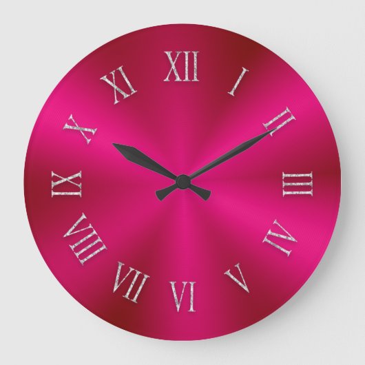 Horloge métallique rouge brillante avec chiffres r (Recto)