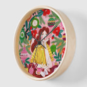Horloge Mid Century Retro Femme Noël Vacances (Angle)