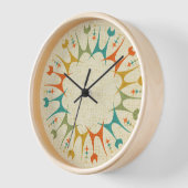 Horloge Mid Mod Meow sur Tan ©studioxtine (Angle)