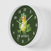 Horloge mignon ajouter nom grenouille amoureux (Angle)