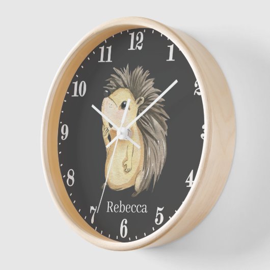 Horloge mignon amateurs de hérisson ajouter nom (Angle)
