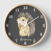 Horloge mignon amateurs de hérisson ajouter nom (Recto)