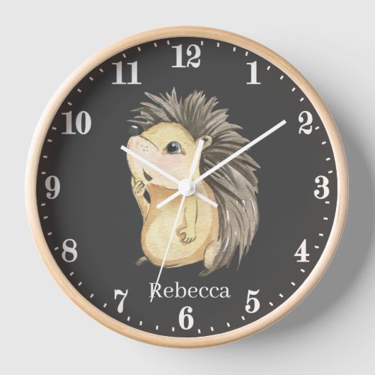 Horloge mignon amateurs de hérisson ajouter nom (Recto)