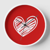 Horloge Mignon Moderne Unique Cœurs Rouges Élégant Romanti (Recto)