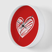 Horloge Mignon Moderne Unique Cœurs Rouges Élégant Romanti (Angle)