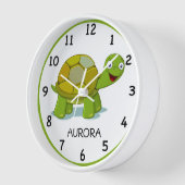 Horloge mignonne de tortue customisée pour enfant (Angle)