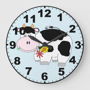 Horloge mignonne de vache avec des nombres