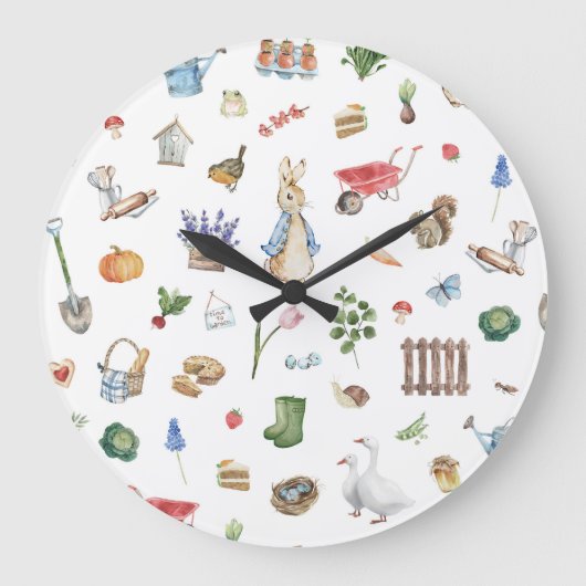 Horloge mignonne du lapin de Pâques du printemps (Recto)