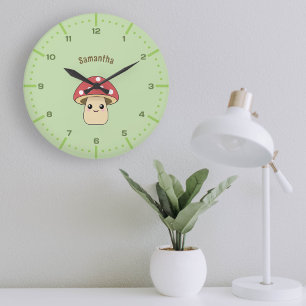 Horloge mignonne du mur du champignon avec nombre