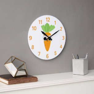 Horloge Mignonne pour Enfants avec Carottes et Yeu