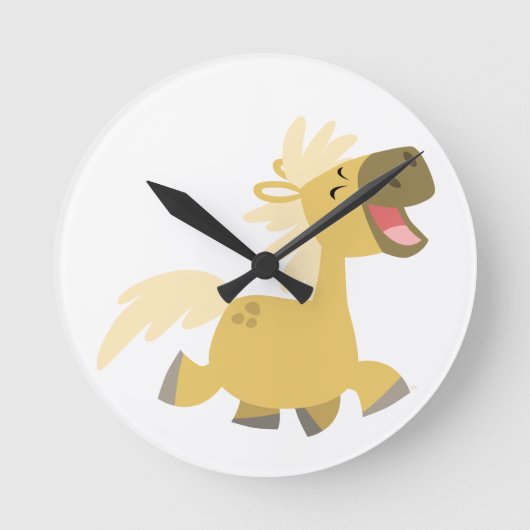 Horloge mignonne riant caricature Pony (Recto)