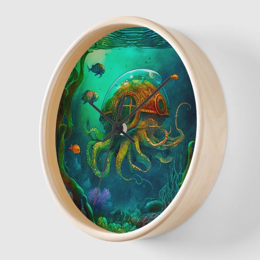 Horloge Miles Under the Sea Art Illustration Steampunk (Angle)