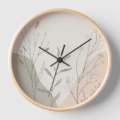 Horloge Minimal Botanical Wall Clock – Abstract Wildflower (Recto)