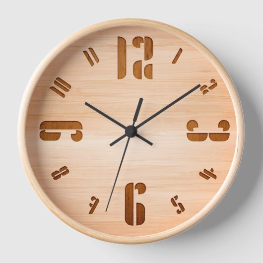 Horloge minimaliste en bois naturel, unique (Recto)