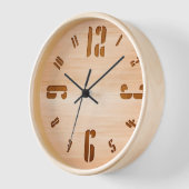 Horloge minimaliste en bois naturel, unique (Angle)