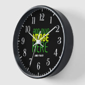 HORLOGE MODÈLE DE TEXTE D'IMAGE NOIRE SIMPLE ET MODERNE (Angle)