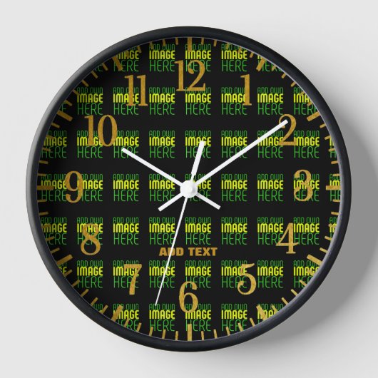 HORLOGE MODÈLE DE TEXTE D'IMAGE NOIRE SIMPLE ET MODERNE (Recto)