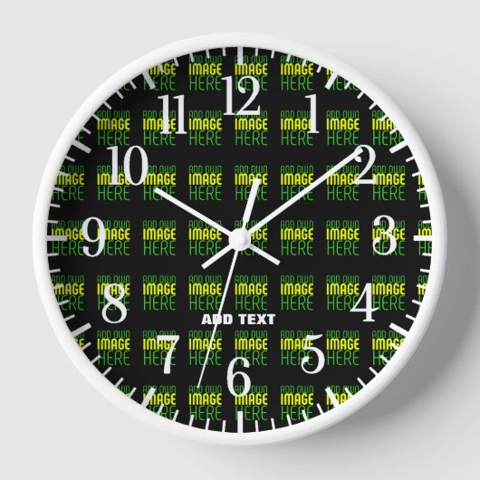 HORLOGE MODÈLE DE TEXTE D'IMAGE NOIRE SIMPLE ET MODERNE (Recto)