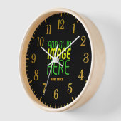 HORLOGE MODÈLE DE TEXTE D'IMAGE NOIRE SIMPLE ET MODERNE (Angle)