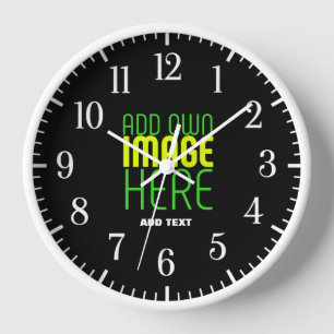 HORLOGE MODÈLE DE TEXTE D'IMAGE NOIRE SIMPLE ET MODERNE