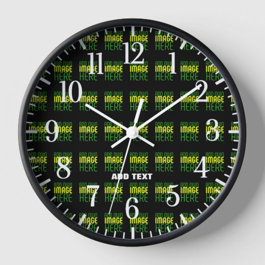 HORLOGE MODELE DE TEXTE D'IMAGE NOIRE SIMPLE ET MODIFIABLE (Recto)