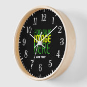 HORLOGE MODELE DE TEXTE D'IMAGE NOIRE SIMPLE ET MODIFIABLE (Angle)