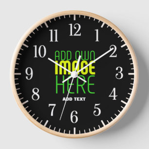 HORLOGE MODELE DE TEXTE D'IMAGE NOIRE SIMPLE ET MODIFIABLE