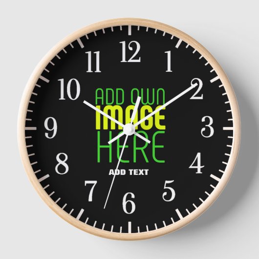 HORLOGE MODELE DE TEXTE D'IMAGE NOIRE SIMPLE ET MODIFIABLE (Recto)