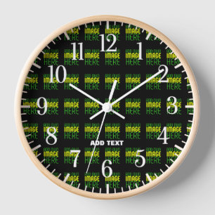 HORLOGE MODELE DE TEXTE D'IMAGE NOIRE SIMPLE ET MODIFIABLE