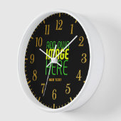 HORLOGE MODELE DE TEXTE D'IMAGE NOIRE SIMPLE ET MODIFIABLE (Angle)