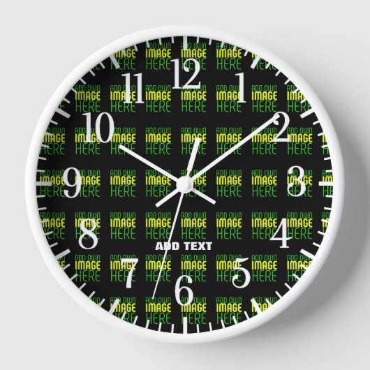 HORLOGE MODELE DE TEXTE D'IMAGE NOIRE SIMPLE ET MODIFIABLE (Recto)