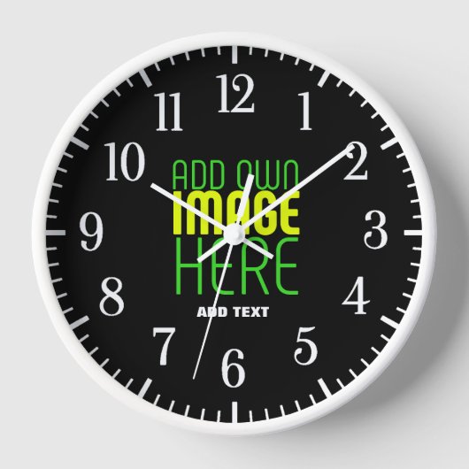 HORLOGE MODELE DE TEXTE D'IMAGE NOIRE SIMPLE ET MODIFIABLE (Recto)