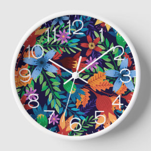 Horloge Modèle floral exotique coloré-32436