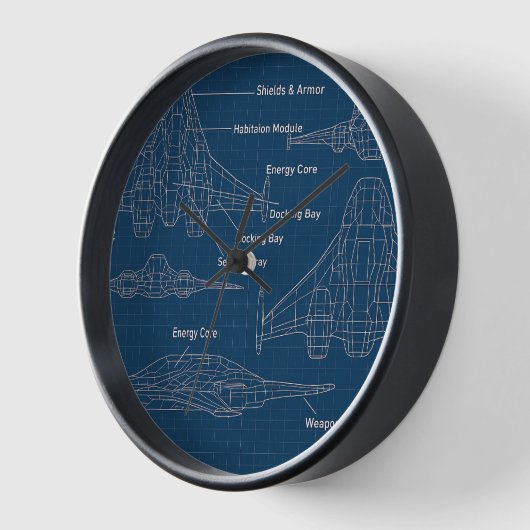 Horloge "Modèle futuriste d'architecture spatiale" (Angle)