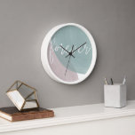 Horloge Modern watercolor brush forever Acrylic Wall Clock<br><div class="desc">Part of our modern serenity collection that you can beautifully incorporate into your modern home decor Watercolor brush strokes in light teal and mauve with custom whimsical script "forever" Check our store for other items from this collection.</div>