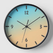 Horloge Moderne Aqua Blue et Coral Jaune Plage dégradé (Recto)