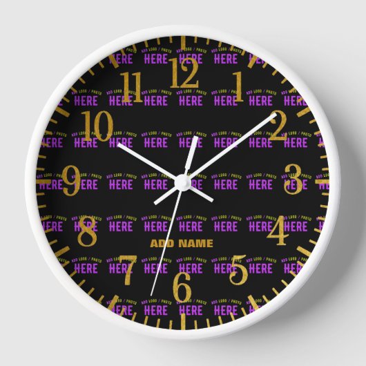 HORLOGE MODERNE ET MODERNE PERSONNALISABLE NOIR VÉRIFIÉ (Recto)