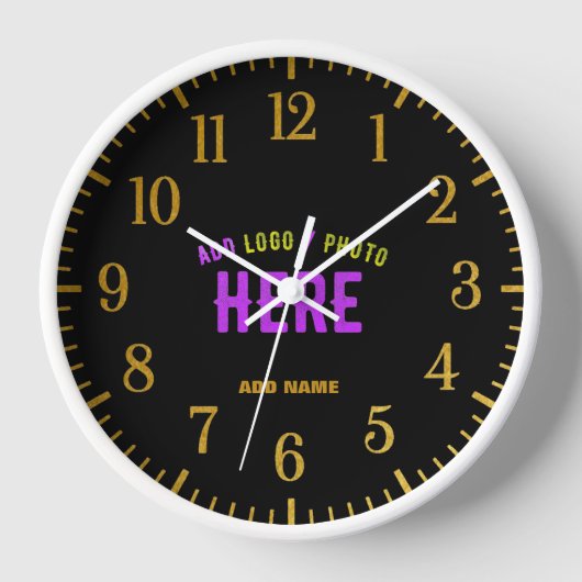 HORLOGE MODERNE ET MODERNE PERSONNALISABLE NOIR VÉRIFIÉ (Recto)