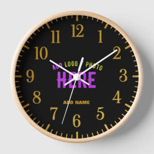 HORLOGE MODERNE ET MODERNE PERSONNALISABLE NOIR VÉRIFIÉ