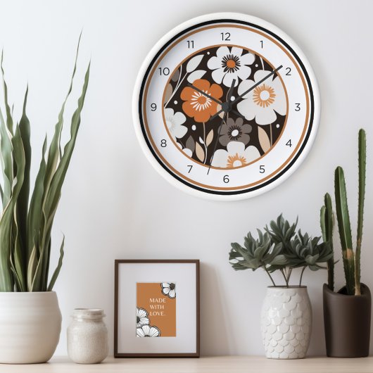 Horloge Moderne Florale Du Milieu Du Siècle